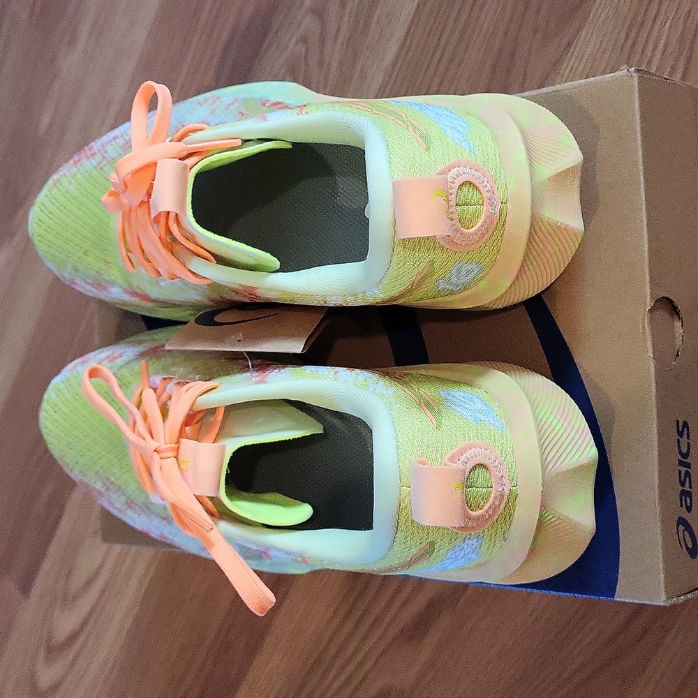 NIB Asics Noosa Tri 16 Safety Yellow/Cool Matcha Running Shoes Sz7.5 - Picture 10 of 11